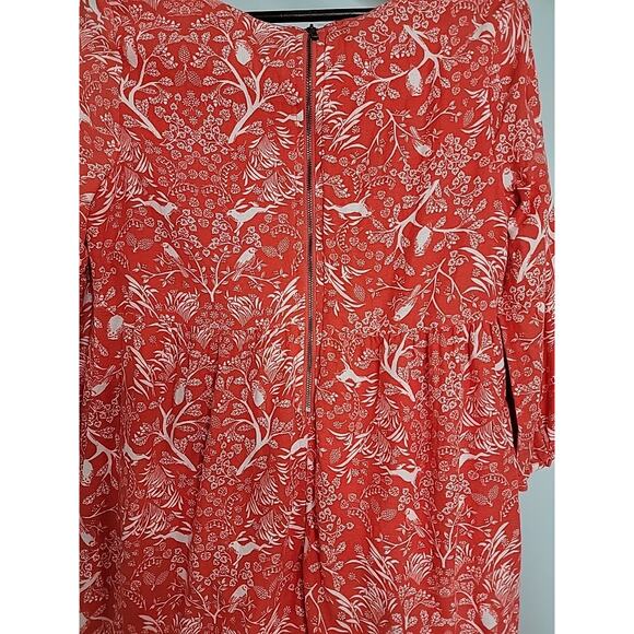 Old Navy Women's Red And White Bird Rabbit Owl Print Shift Dress Size M Woodland - Picture 5 of 9